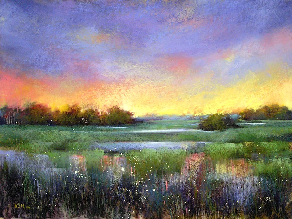 Pastell-Landschaftsmalerei