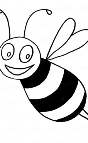 Beeee Zeichnung für Kinder in Bleistift