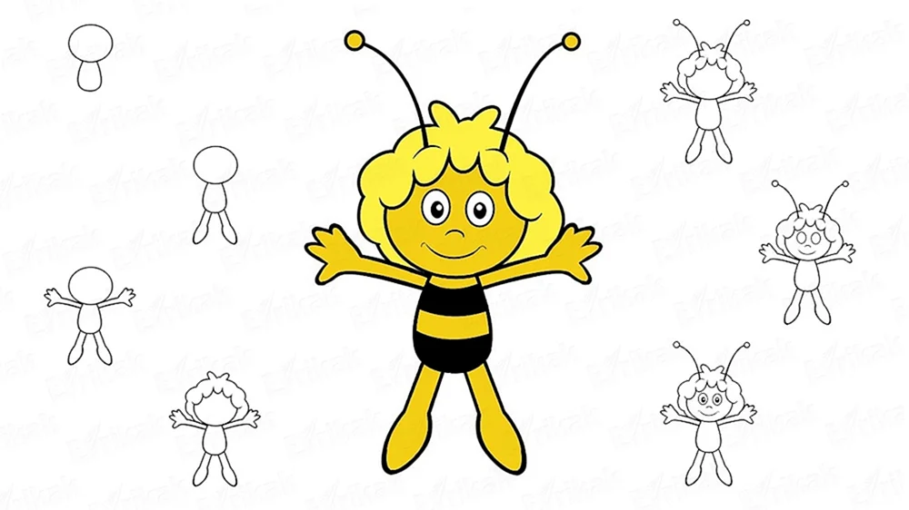 Beeee Zeichnung für Kinder