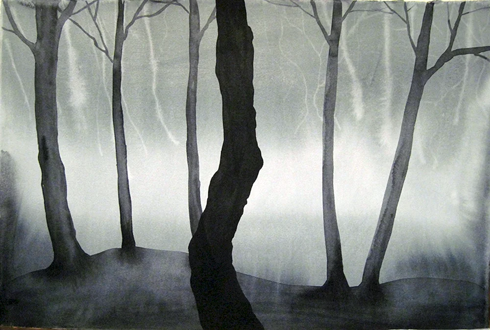 Grizaille Aquarell Landschaft luftige Perspektive