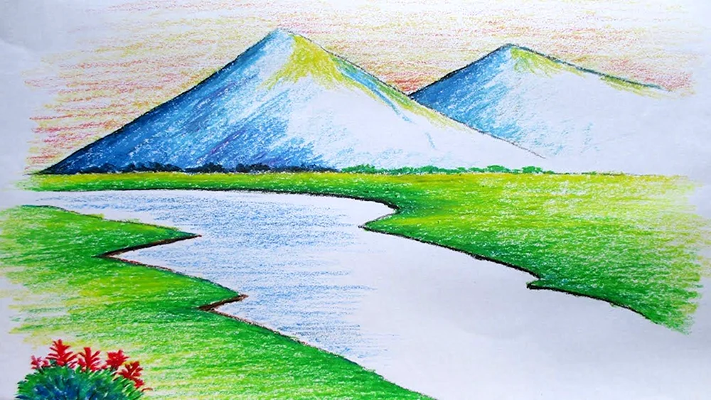 Landschaft in Gouache