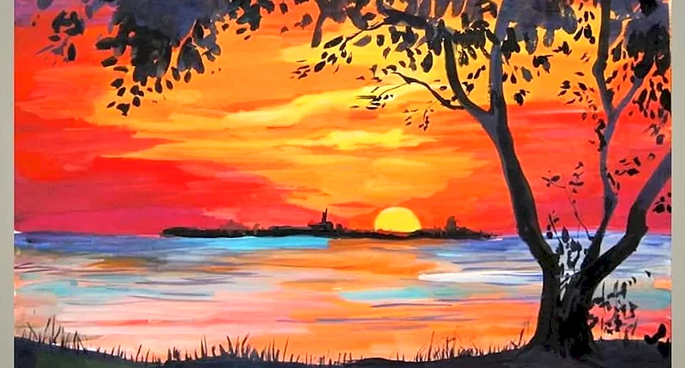 Gouache-Zeichnungen für Kinder