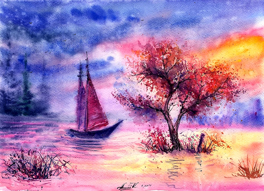 Gouache-Malerei