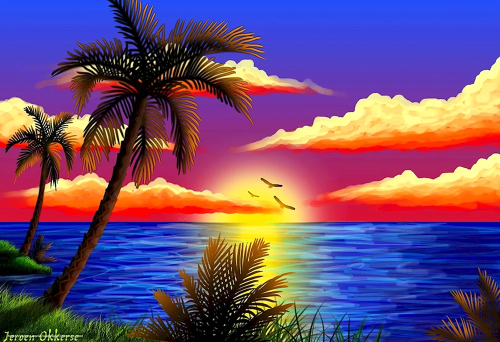 Landschaft mit Palmen