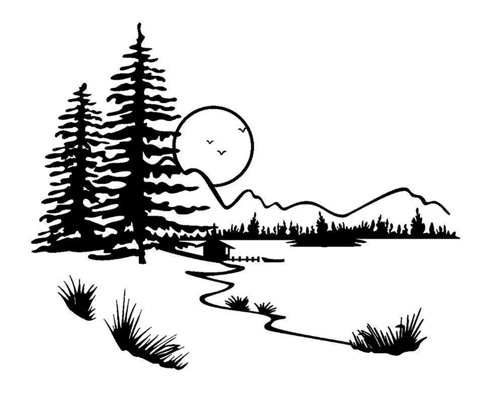 Silhouettenlandschaft
