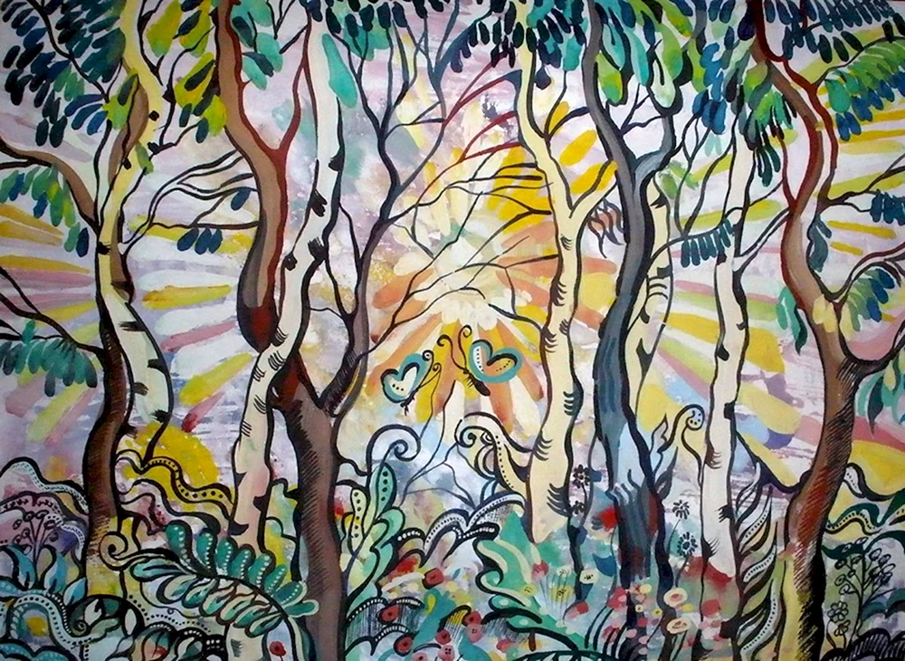 Landschaft im dekorativen Stil