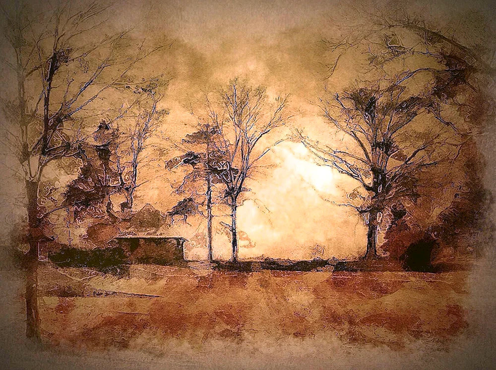 Grizaille Aquarell Stadtlandschaft