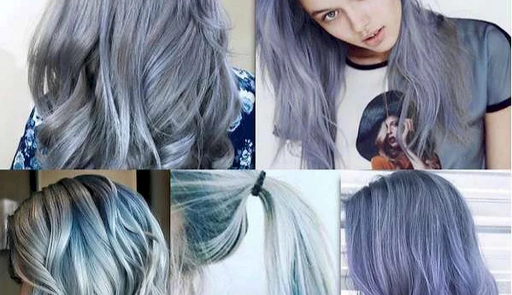 Peelblaue Haarfarbe