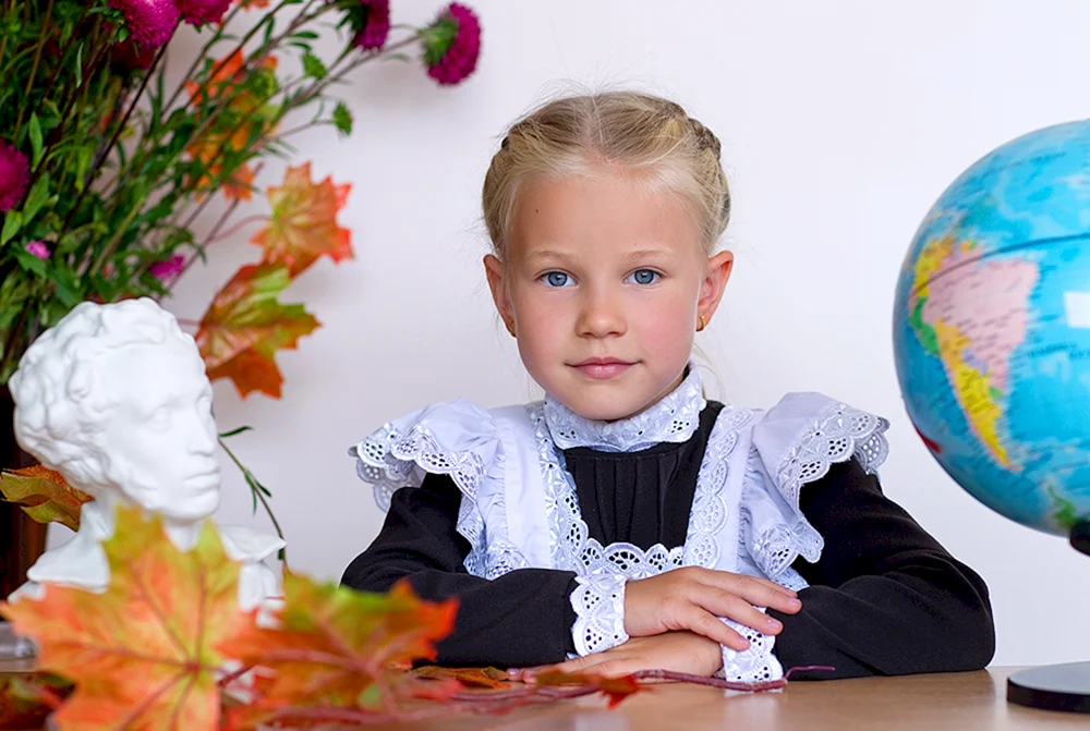 Schulkinder in der Schlange