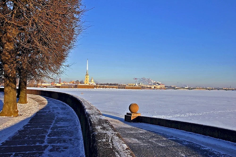 Petropavlovsk-Festung in St. Petersburg im Winter
