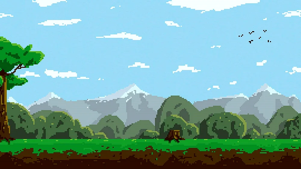 Pixel-Kunstlandschaft