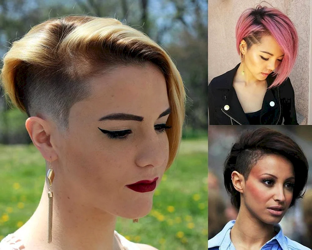 Pixie Undercut Bob Haarschnitt mit rasierten Schläfen für Frauen