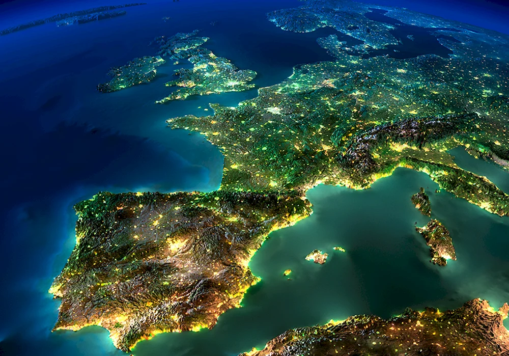 Nachtkarte von Europa