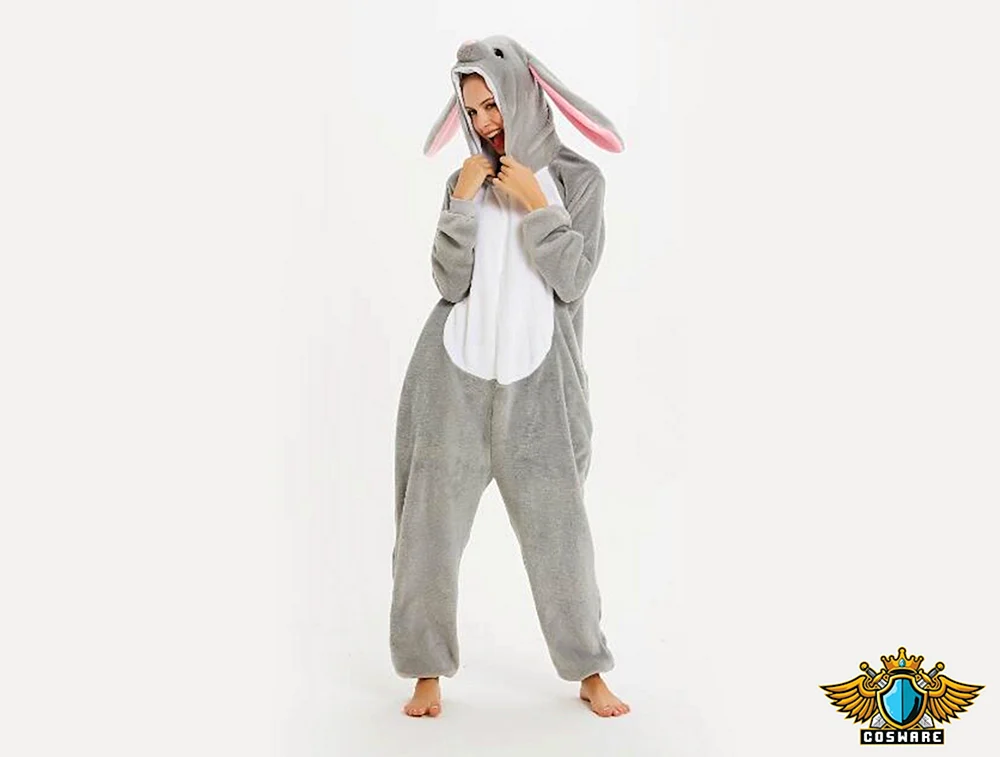 Kigurumi Hase grauer Pyjama