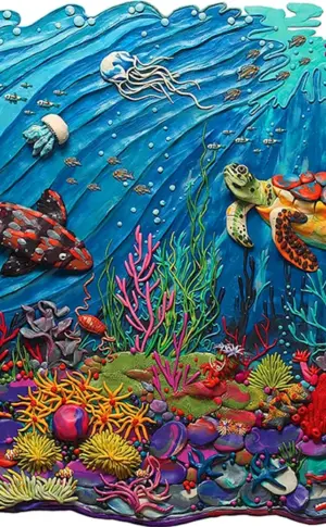 Plastilinmalerei Unterwasserwelt
