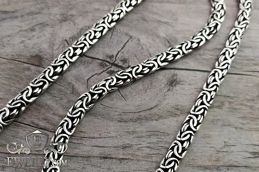 Federschwanzkette geflochten silber Kette
