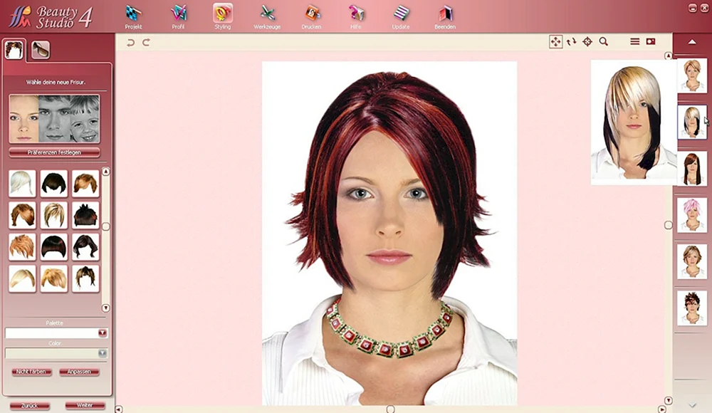Passende Frisur und Haarfarbe