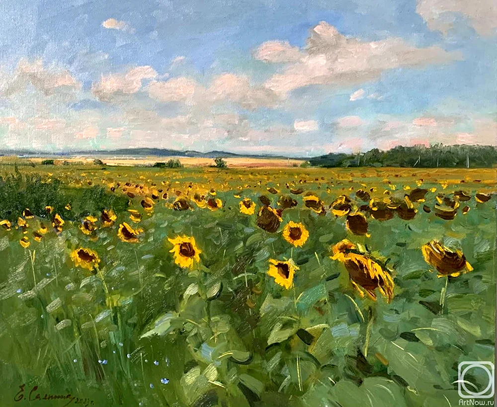 Sonnenblumen in Öl