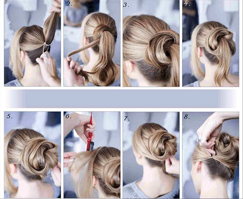 Schritt-für-Schritt-Frisuren für mittleres Haar.