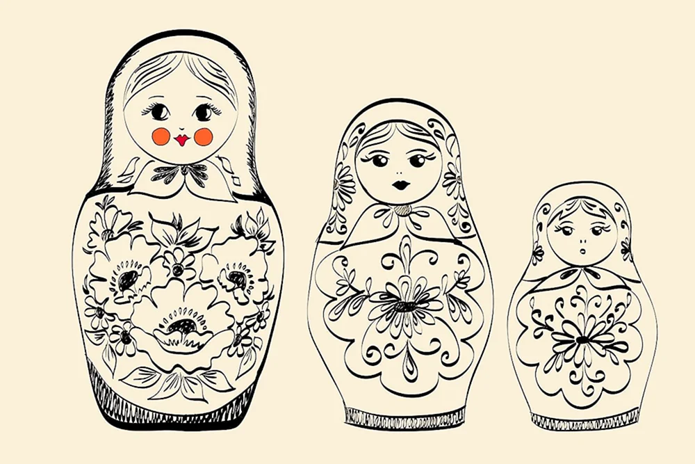 Sagorskaja Sergiew Posadskaja Matrjoschka-Puppe zum Ausmalen