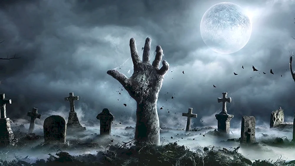 Vollmond auf dem Friedhof