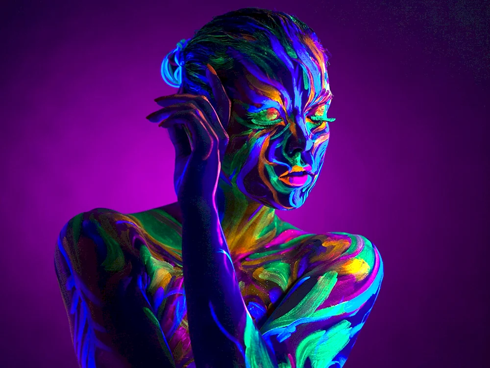 Neonportrait im Neonstil
