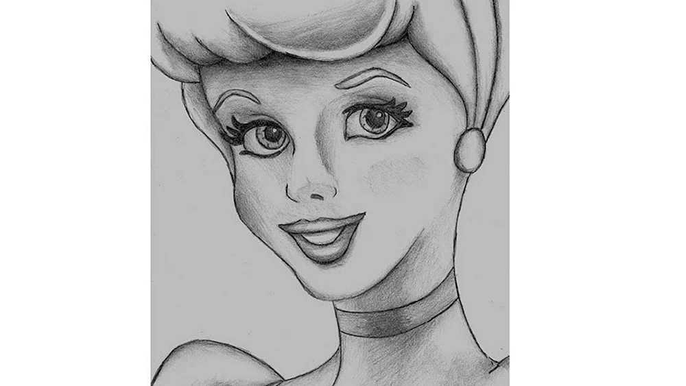 Cinderella Porträt in Bleistift