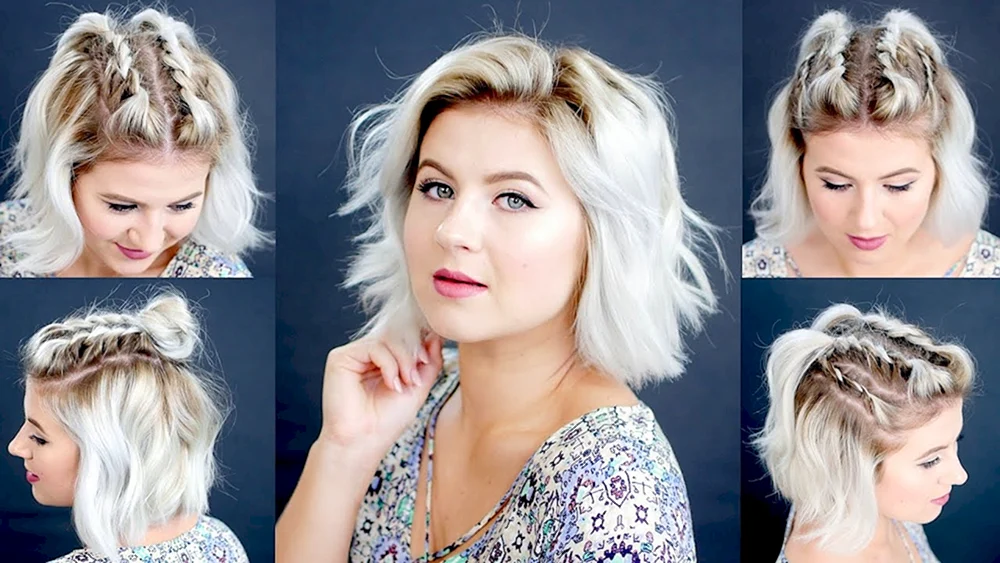 Schrittweise Frisuren für kurzes Haar