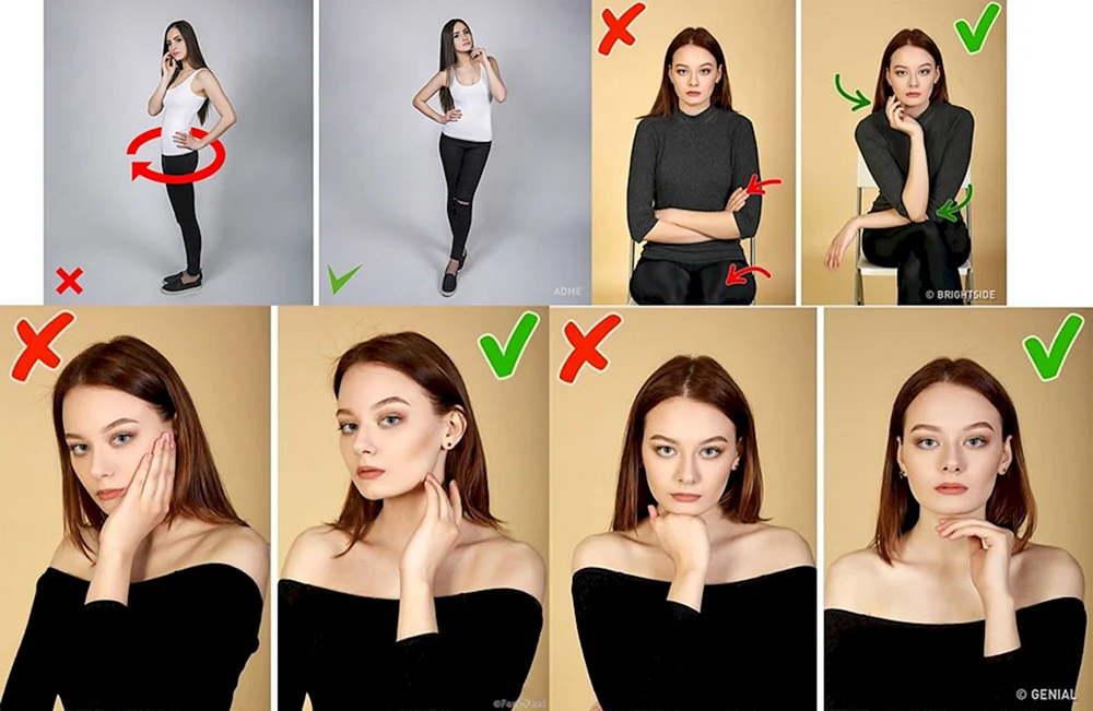 Positionen für ein Fotoshooting