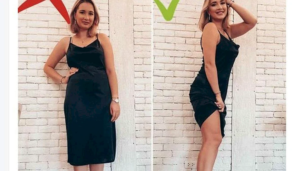 Posen für ein Fotoshooting im Kleid