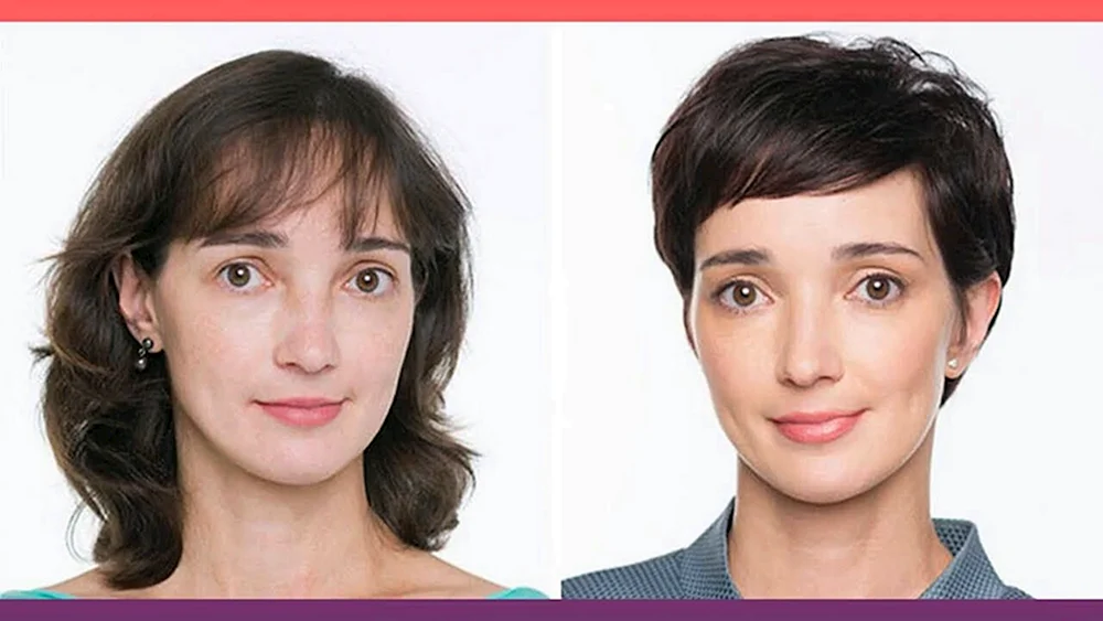 Umgestaltung vor und nach Haarschnitten