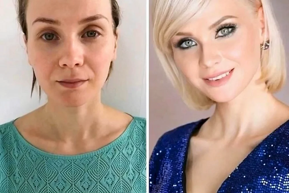 Make-up vorher und nachher