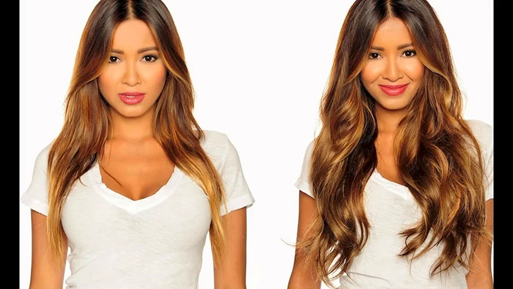 Balayage für dunkles langes Haar