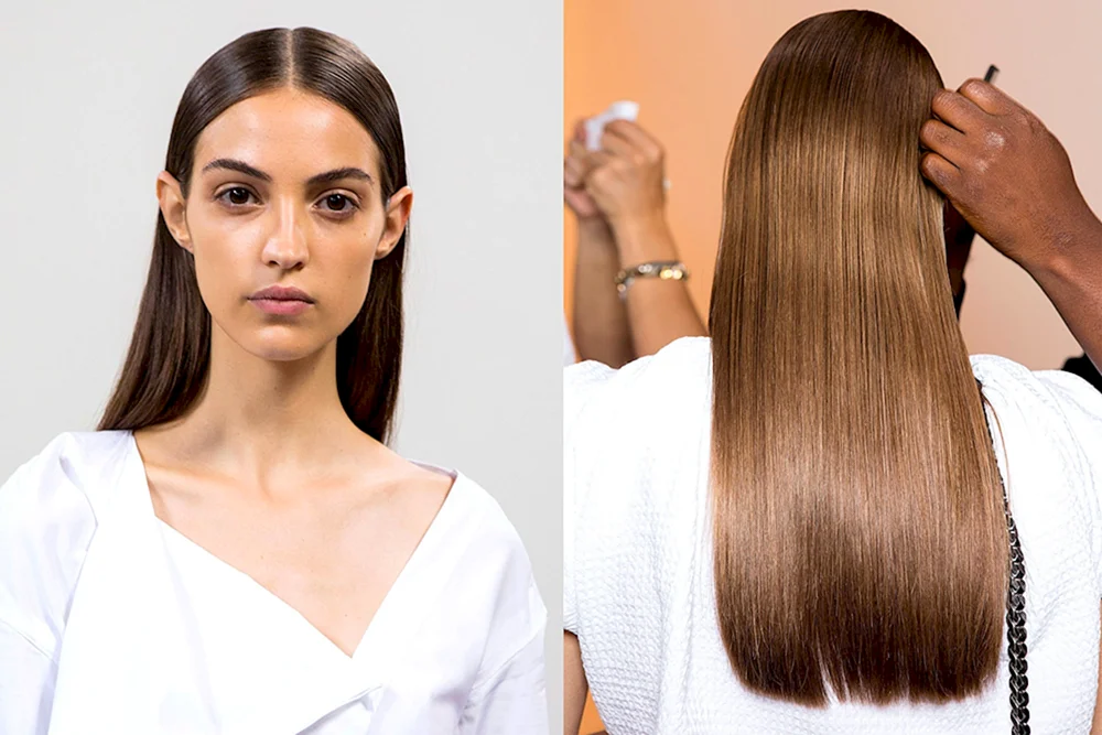 Glattes glattes Haar
