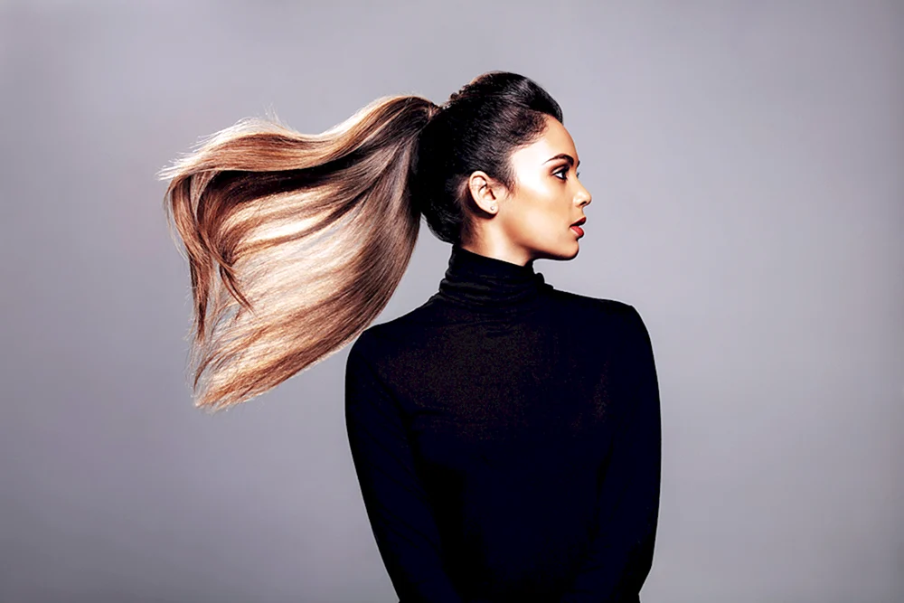 Balayage Pferdeschwanzfrisur