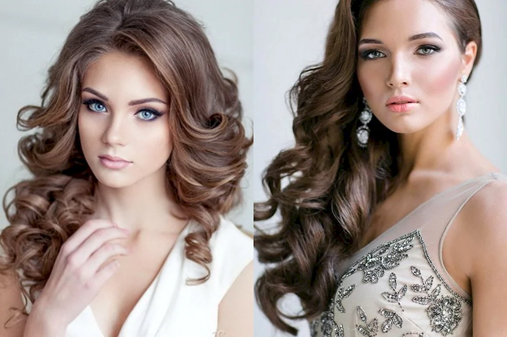 Locken auf mittlerem Haar