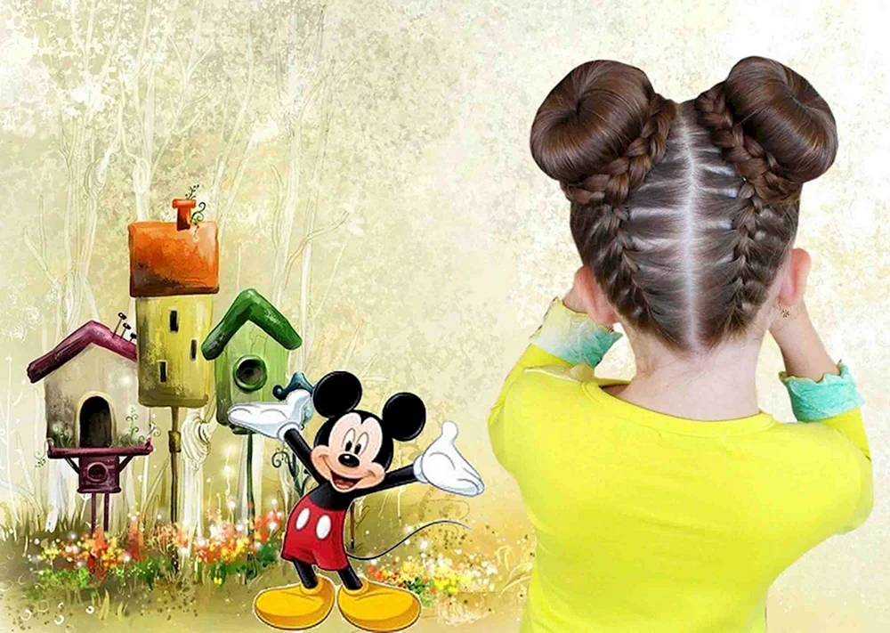 Mickey Mouse Frisur für Mädchen