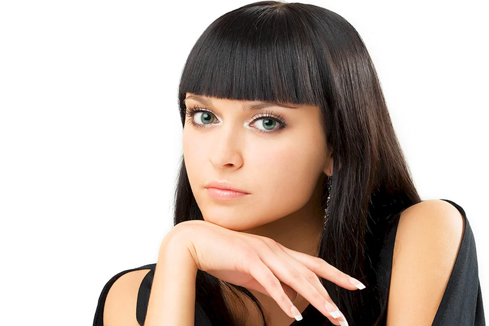 Lange Haare mit geradem Pony