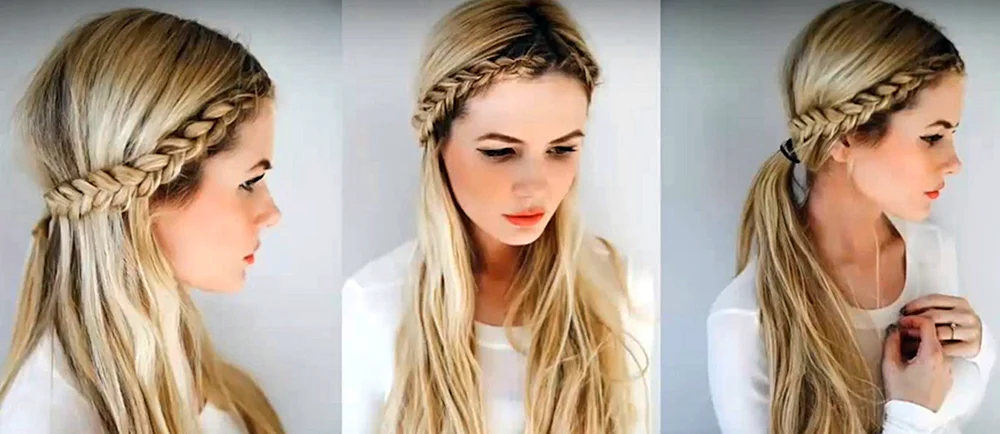 Flechtfrisur mit losem Haar