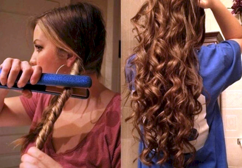Mittlere Locken mit dem Glätteisen