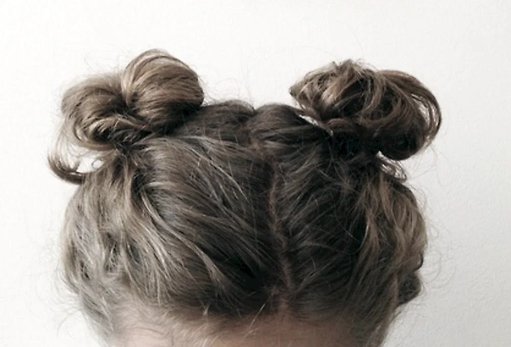 Haar mit zwei Dutts