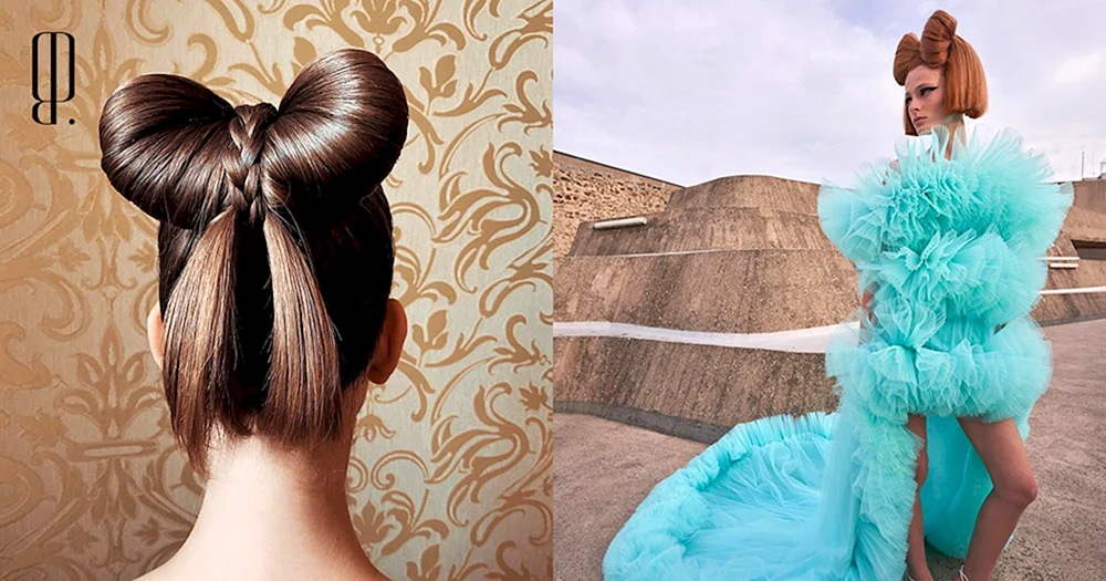 Bow bun Frisuren für lange Haare