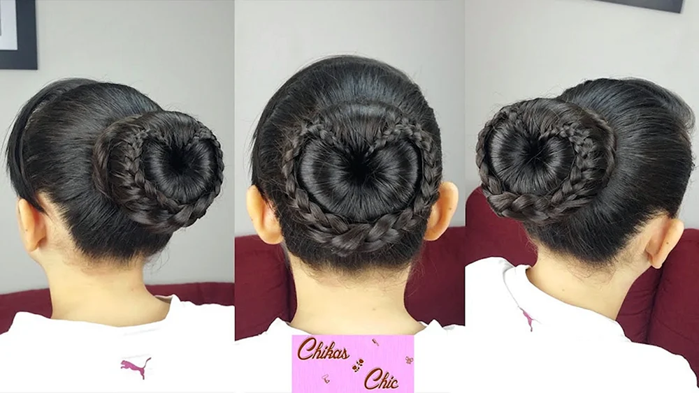 Frisuren mit einem Donut für Haare