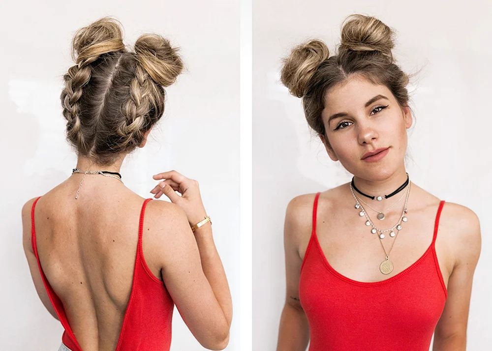 Frisuren mit zwei Dutts