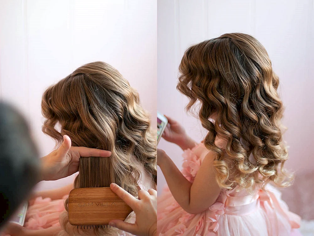 Mädchenfrisur mit Locken