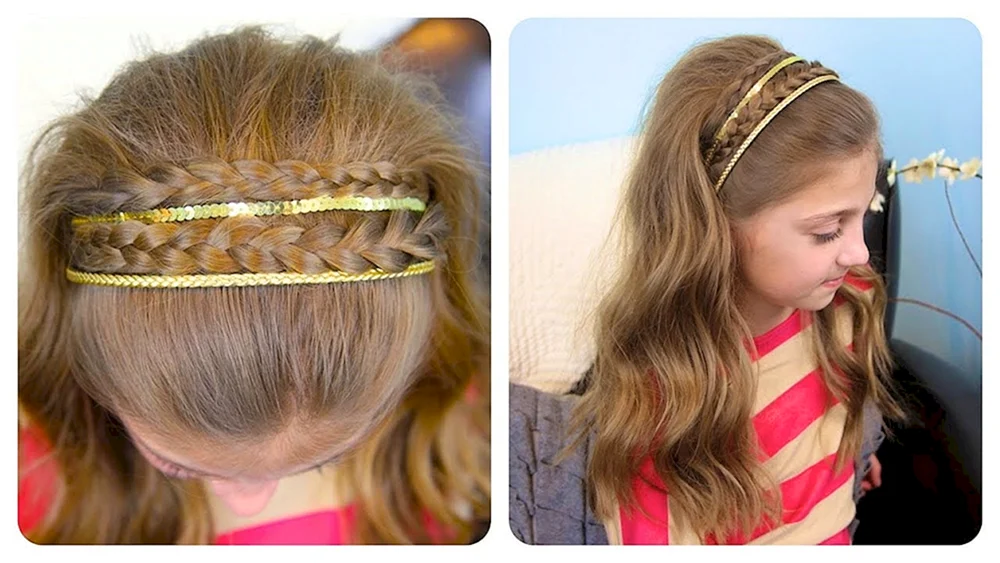 Frisur mit Stirnband für Mädchen