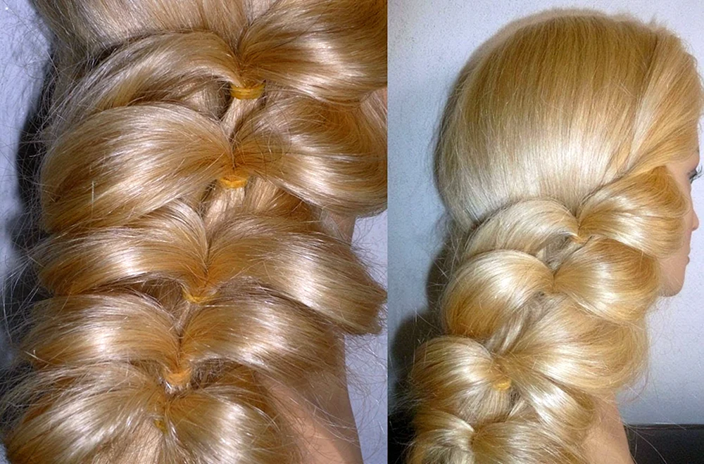 Mädchenfrisuren mit Gummibändern für lange Haare Mädchen