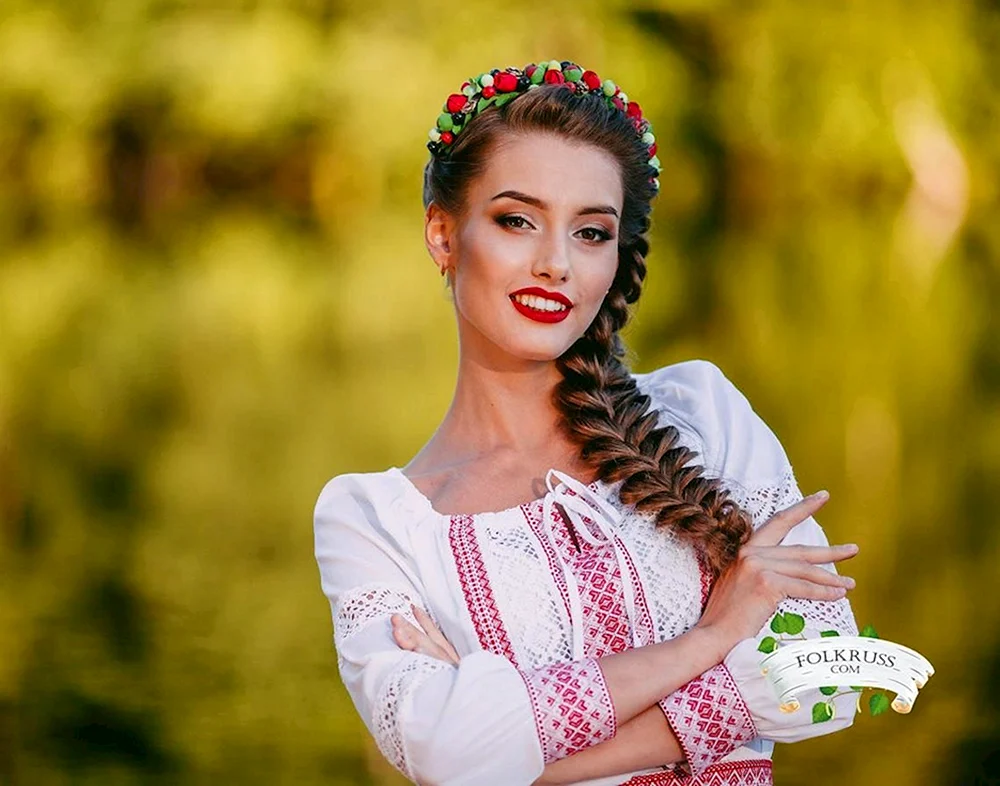Frisur im russischen Stil