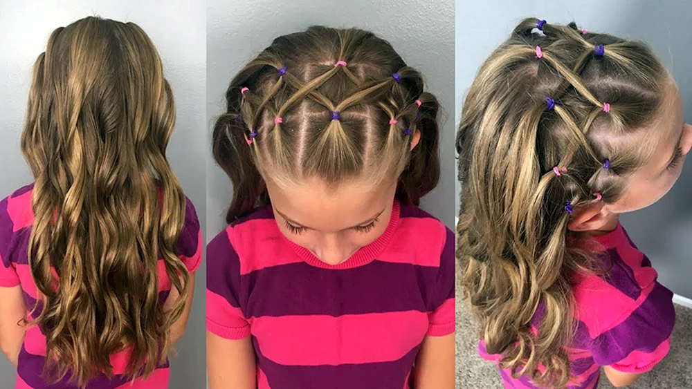 Mädchenfrisuren mit mit Gummibändern