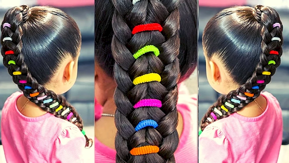 Mädchenfrisuren mit Gummibändern